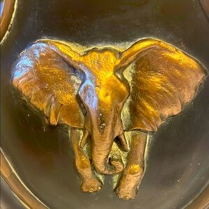 Antique JM MUSTERSCHUTZ Black and Gold Elephant Art Deco Wall Decor